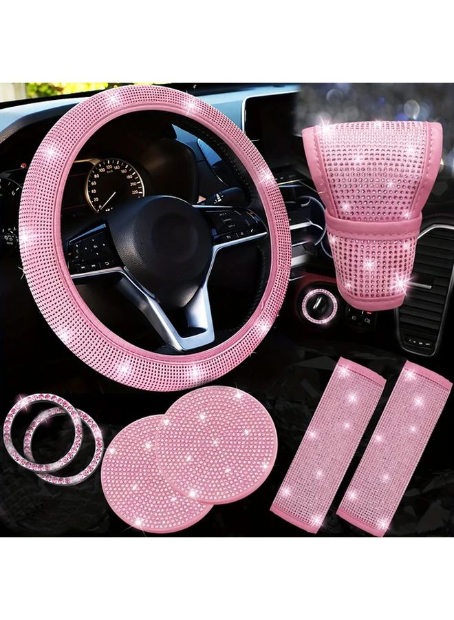 Shiny Rhinestone Car Interior Decoration 8 Piece Set Colorful Handcrafted Accents High Shine Finish Stylish All Season Vehicle Accessories Decorative Pieces For Fashion Lovers - Image 5