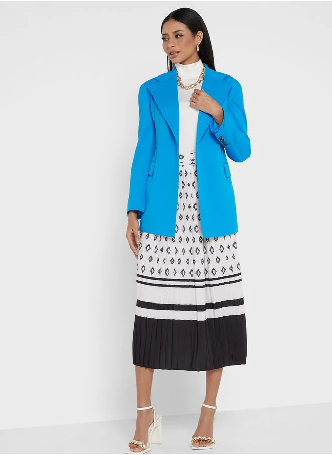 Refka by modanisa High Waist Printed Skirt
