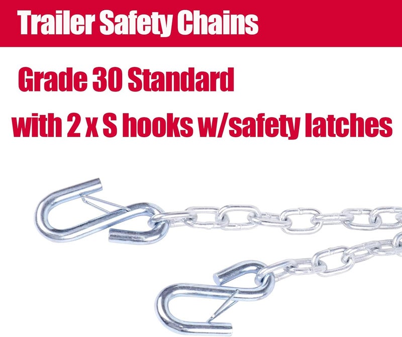 NBJINGYI 3/16" X 48" Trailer Safety Chain with Spring Clips - Image 4