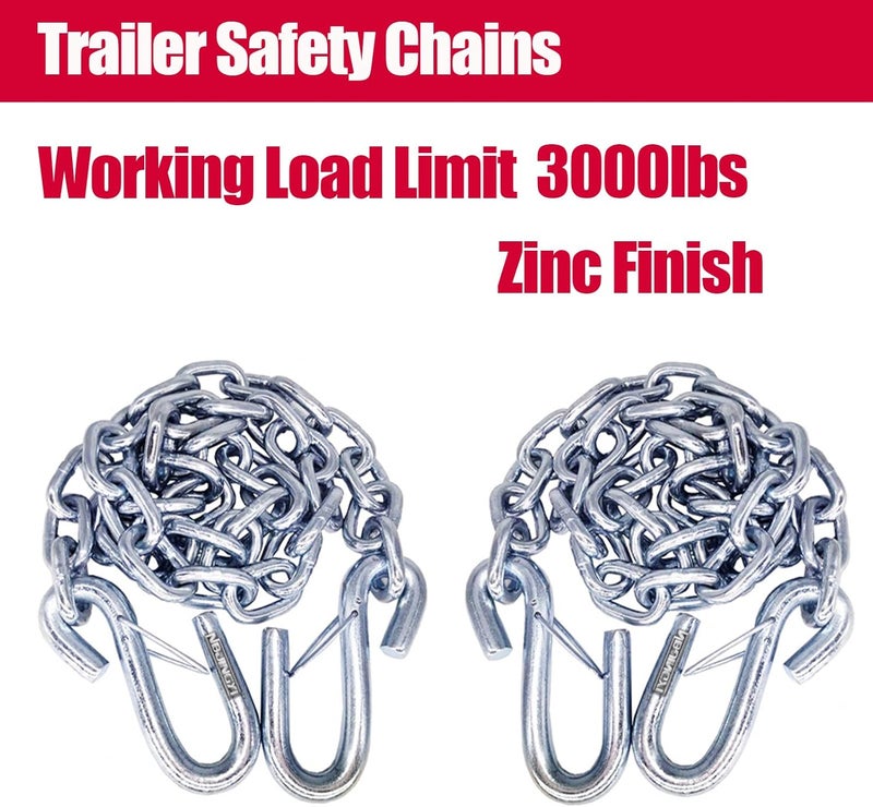 NBJINGYI 3/16" X 48" Trailer Safety Chain with Spring Clips - Image 2