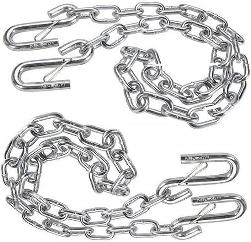 NBJINGYI 3/16" X 48" Trailer Safety Chain with Spring Clips - Image 1