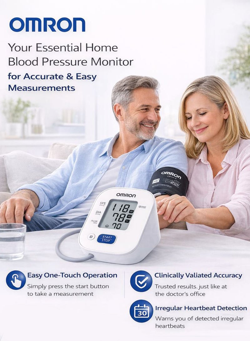 Omron M2 Plus Upper Arm Blood Pressure Monitor New Version Clinically Validated Digital BP Machine with Intellisense™ Technology, Irregular Heartbeat Detection, Body Movement Indicator, 30 Memory Storage, Medium Cuff 22–32 cm, Home Use - Image 3