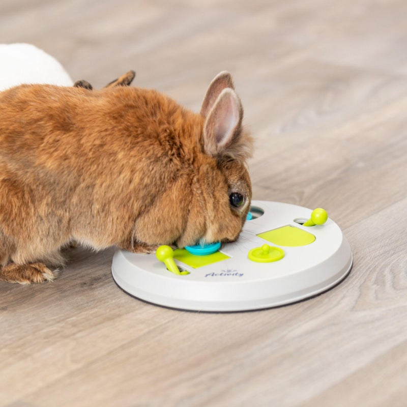 TRIXIE Rabbit Flip Board â€“ Interactive Bunny Toy for Indoor Rabbits with 3 Opening Techniques â€“ Treat Dispenser for Rabbits, Ferrets, Chinchillas & More â€“ Multicolor, 9.5 x 9.5 x 2.75 in - Image 4