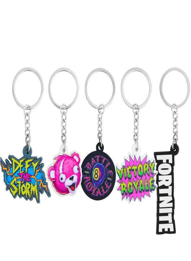 Fortnite Pack of 5 Keychain for Teens, Men, Keychains Accessories for Backpacks, Bags, Collectibles, Cute Key Chain Keyrings Set, Gifts for Gamers - Image 1