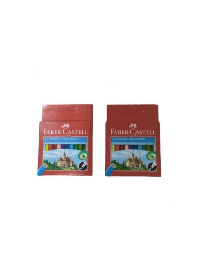 Faber-Castell Short Colored Pencils – 2 Packs, 12 Pencils Each