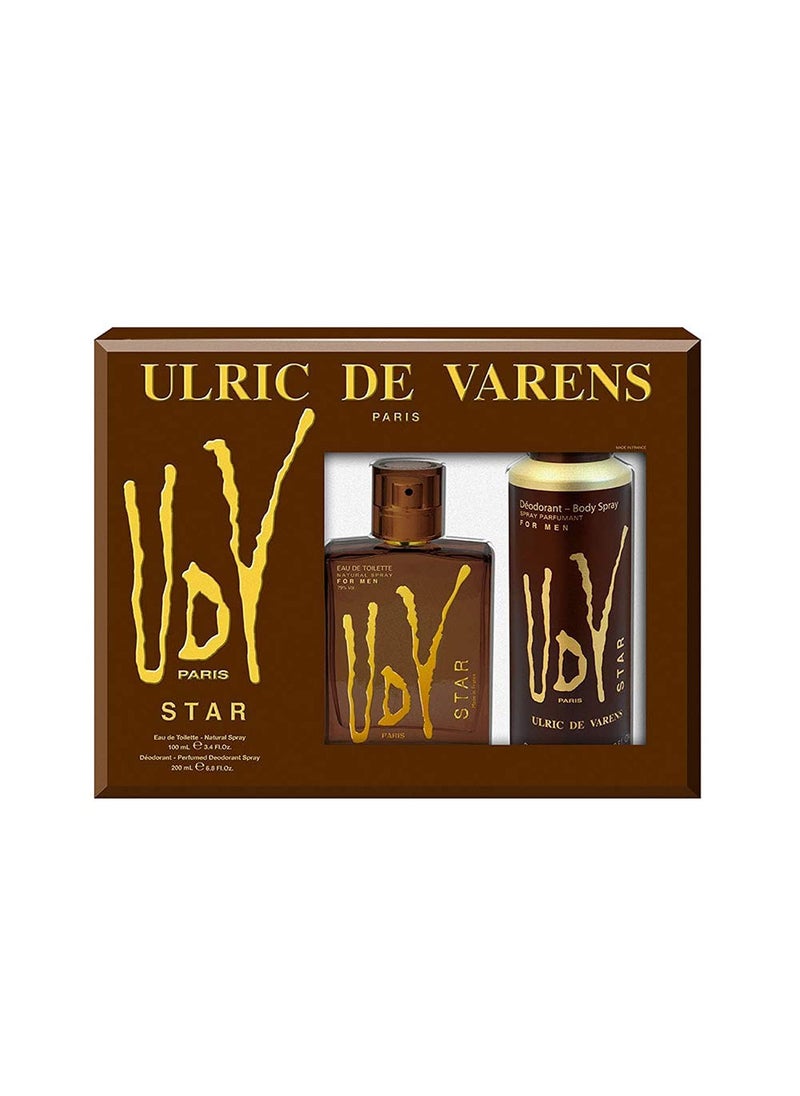 Ulric De Varens ULRIC DE VARENS UDV STAR EDT 200ML SPRAY 100ML  DEODORANT 