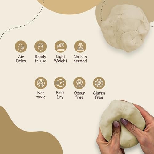 Gachwala Soft Mould Air Dry Clay 500gm(Pack of 2-250gm Each) | Smooth & Malleable Clay for Sculpting, Modelling & Craft | Easy-to-Use Moulding Clay for Lippan Art & DIY Projects - Image 3