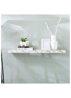 DANUBE HOME Allano Floating Shelf Wooden Wall Mounted Shelf Display Invisible Metal Bracket Shelves For Decorations In Living Room Laundry Room Bed Room L 100 x W 23.5 x H 4.3 cm Grey Marble  - Image 1