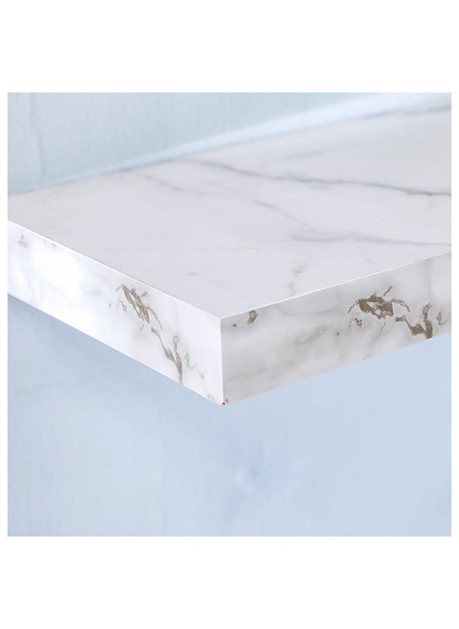 DANUBE HOME - Allano Floating Shelf Wooden Wall Mounted Shelf Display Invisible Metal Bracket Shelves For Decorations In Living Room Laundry Room Bed Room L 100 x W 23.5 x H 4.3 cm Grey Marble - Image 1