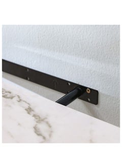 DANUBE HOME Allano Floating Shelf Wooden Wall Mounted Shelf Display Invisible Metal Bracket Shelves For Decorations In Living Room Laundry Room Bed Room L 100 x W 23.5 x H 4.3 cm Grey Marble  - Image 4