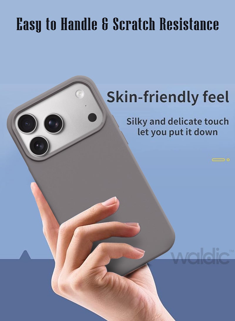 Waldic Apple iPhone 17 Pro Max Silicone Case Cover | Silicone Case Cover Designed for Apple iPhone 17 Pro Max | Apple iPhone 17 Pro Max Case Camera and Drop Protection Thin Protective Back Cover Case for Apple iPhone 17 Pro Max - Stone - Image 4