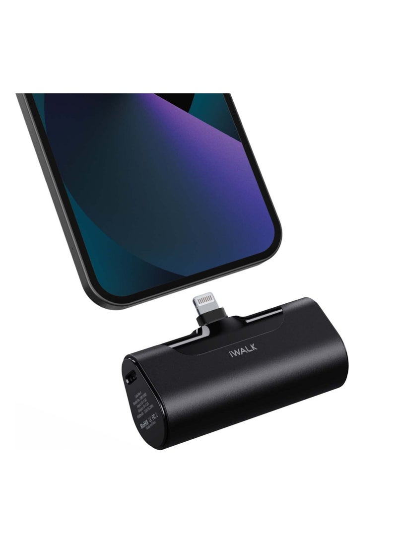 iWalk Small Portable Charger 4500mAh Ultra-Compact Power Bank Cute Battery Pack Compatible with iPhone 13/13 Pro Max/12/12 Mini/12 Pro Max/11 Pro/XS Max/XR/X/8/7/6/Plus and More (Black)  - Image 1
