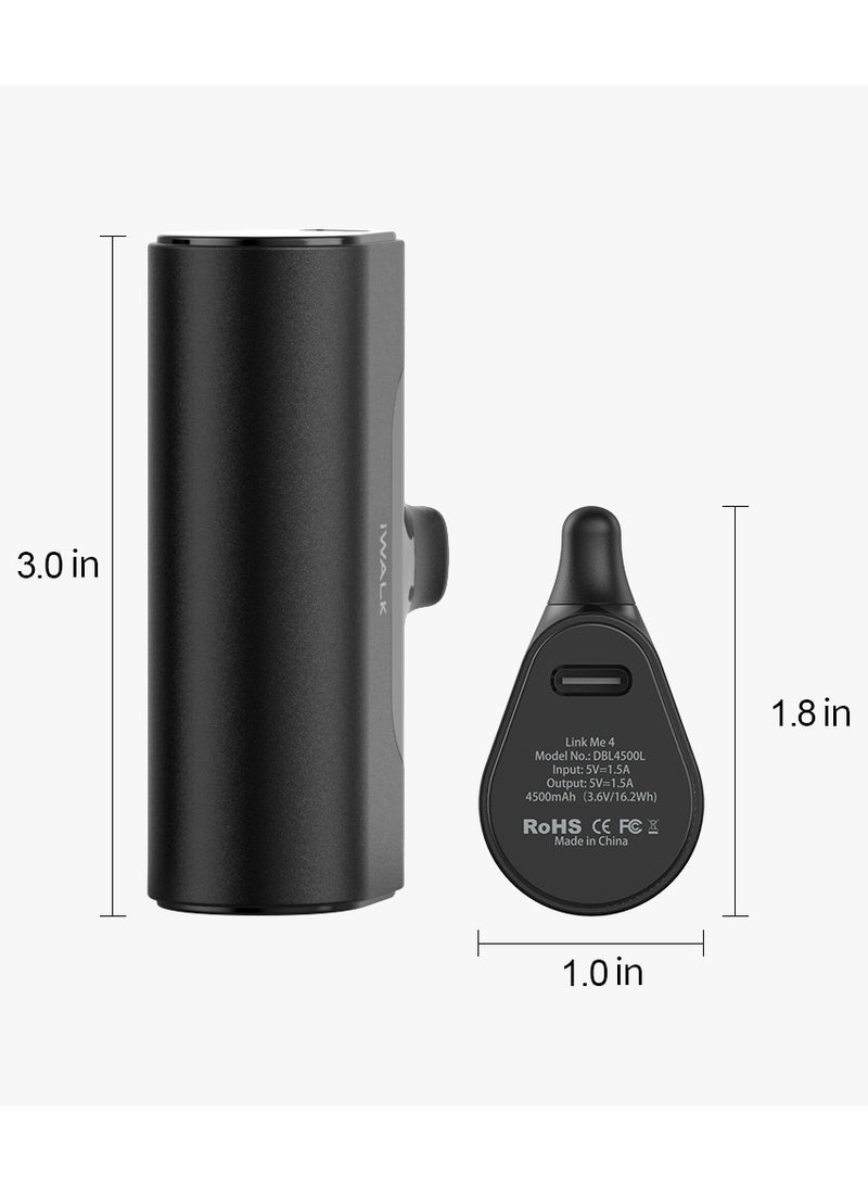 iWalk Small Portable Charger 4500mAh Ultra-Compact Power Bank Cute Battery Pack Compatible with iPhone 13/13 Pro Max/12/12 Mini/12 Pro Max/11 Pro/XS Max/XR/X/8/7/6/Plus and More (Black)  - Image 4