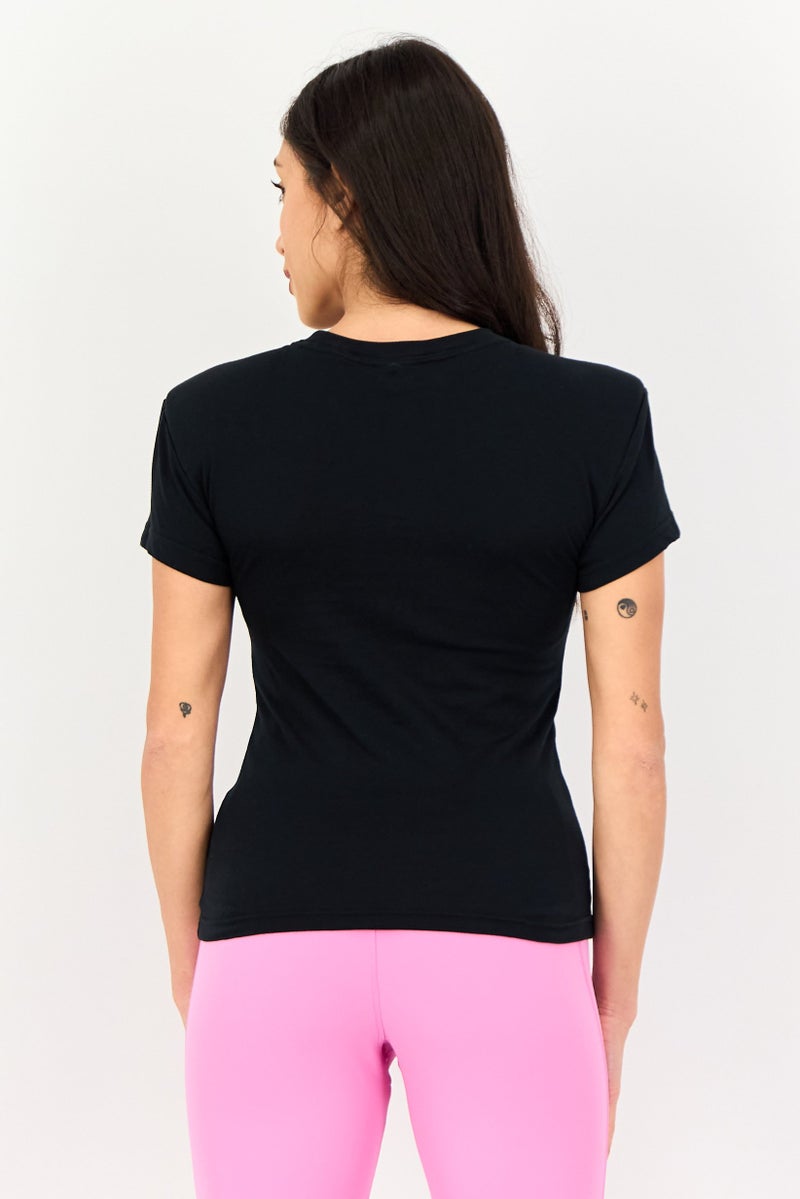 Nike Women Sportswear Fit Short Sleeve Training T-shirt, Black - Image 3