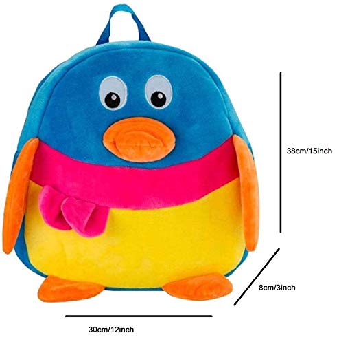 Blue Tree Cute Kids Backpack Toddler Bag Plush Animal Cartoon Mini Travel Bag for Baby Girl Boy 1-6 Years (Blue-Penguin) - Image 4
