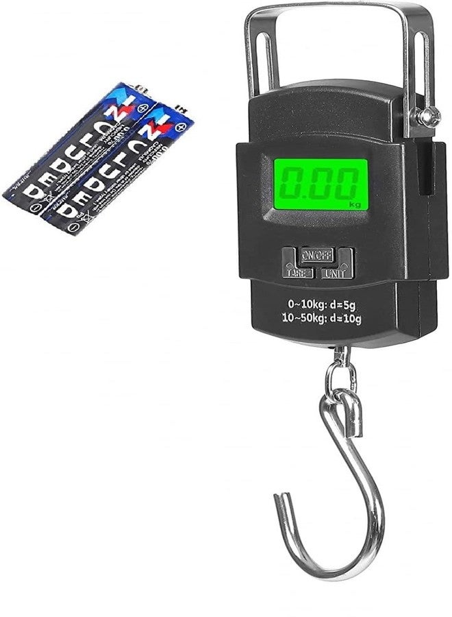 Weight Machine for Luggage, Wait Machine, Luggage Wighing Scale, Digital Weighing Scale, Bag Weighing Scale for Luggage, Electronic Portable Fishing Hook Type Digital LED Screen, 50 kg (Black) Vcx-688 - Image 1