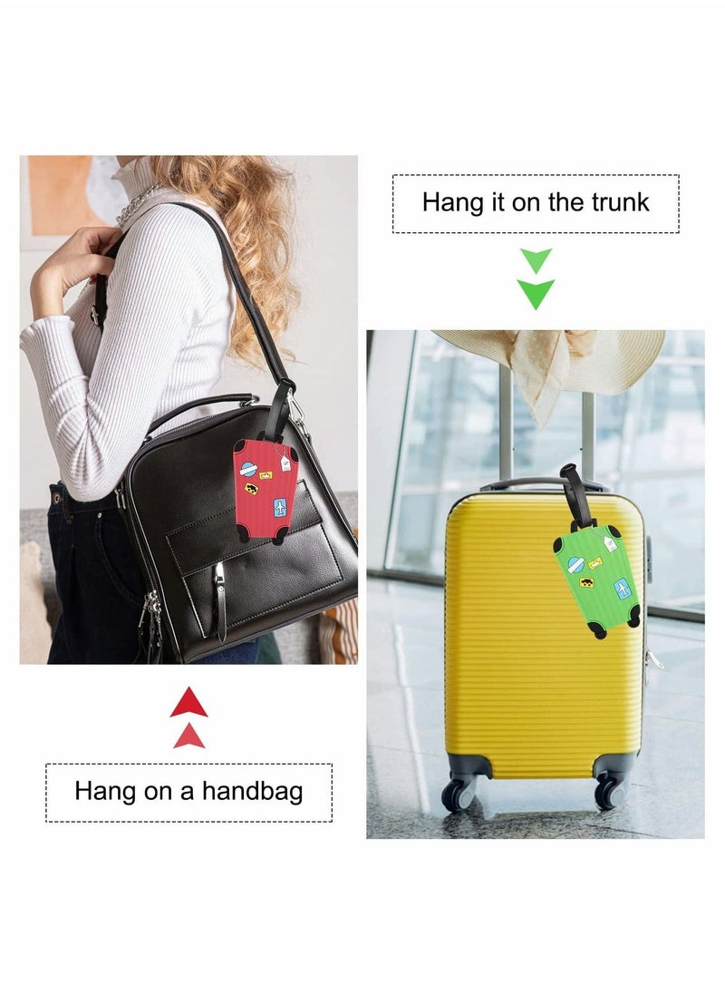 10 Pack Luggage Tags Flexible PVC ID Labels, Colorful Secure Travel Suitcase Bag Baggage Tag Labels for Cabin Bags Carry On Luggage and Suitcases - Image 4
