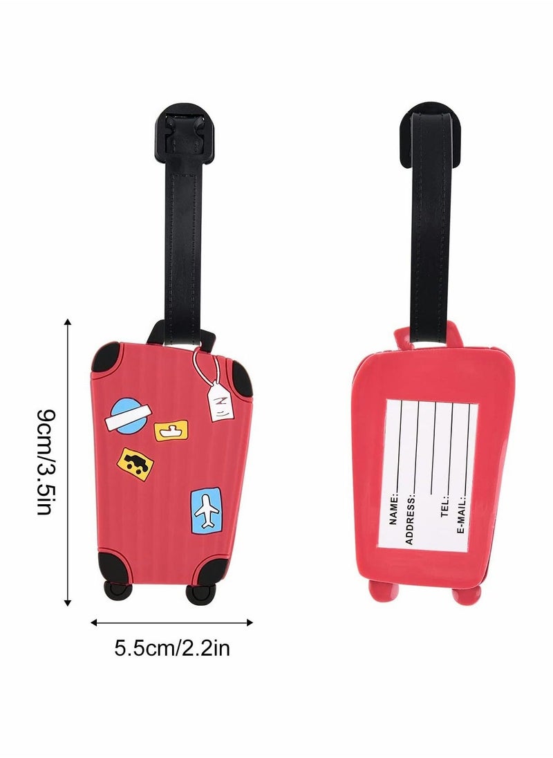10 Pack Luggage Tags Flexible PVC ID Labels, Colorful Secure Travel Suitcase Bag Baggage Tag Labels for Cabin Bags Carry On Luggage and Suitcases - Image 3