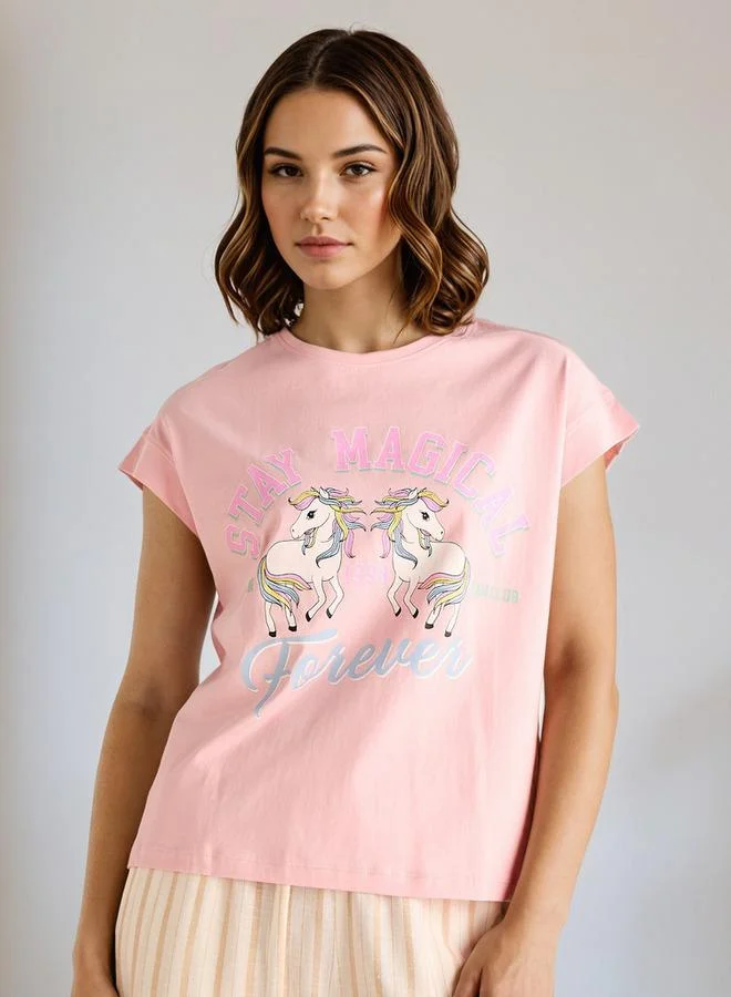 Splash FAV Printed Top with Extended Sleeves