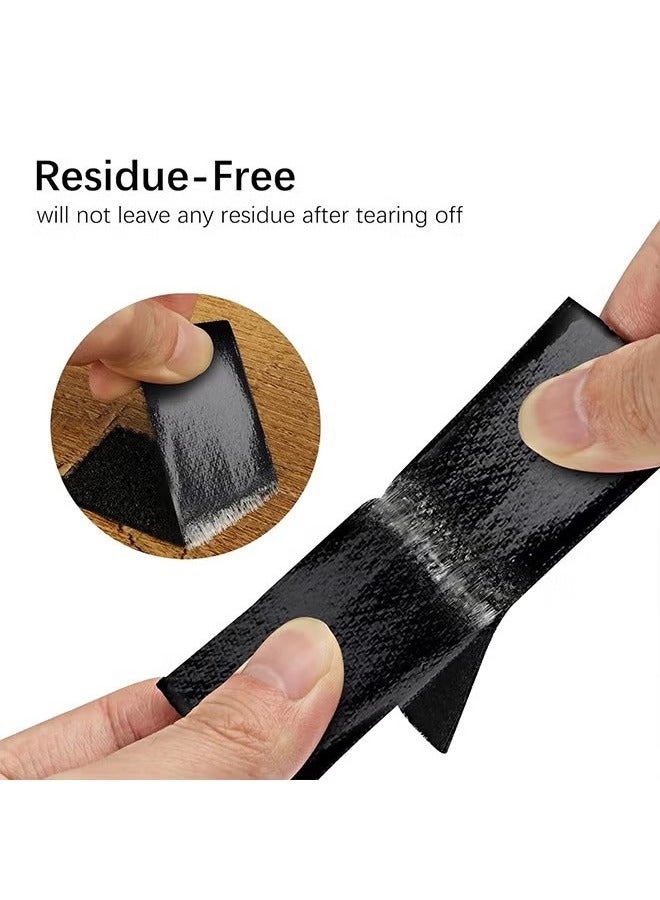 Generic 1 x 4 inch Hook and Loop Tape, Double Command Adhesive Strip Heavy Duty, Hook and Loop Tape for Mounting, Hanging, for Home or Office Use - Instead of Holes and Screws, Black 10 pcs  - Image 2
