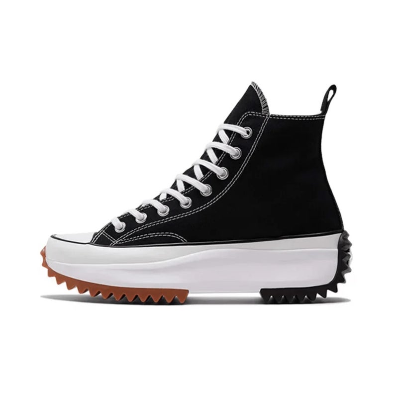 Converse Run Star Hike High-Top Canvas Sneakers - Black & White Platform Sole for Men & Women - Image 3
