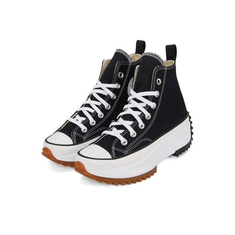 Converse Run Star Hike High-Top Canvas Sneakers - Black & White Platform Sole for Men & Women - Image 5