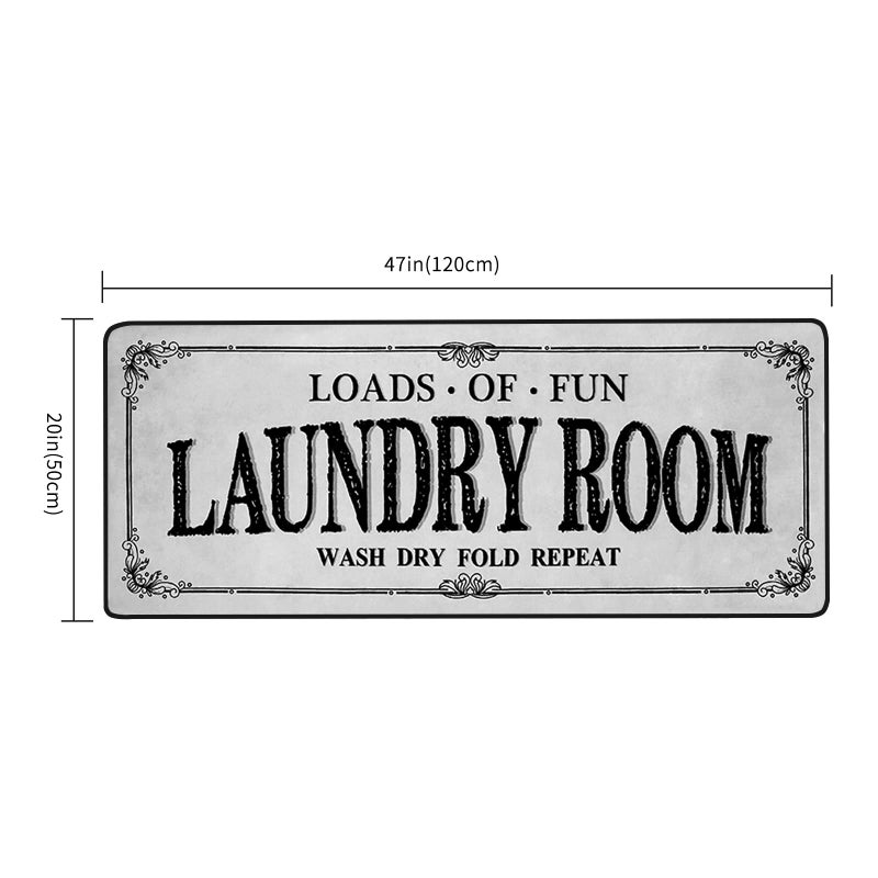 ROMAMIGO Grey Runner Rug, Farmhouse Kitchen Floor Mat, Non Slip Laundry Room Decor, Large (20 X 47 inch) - Image 4