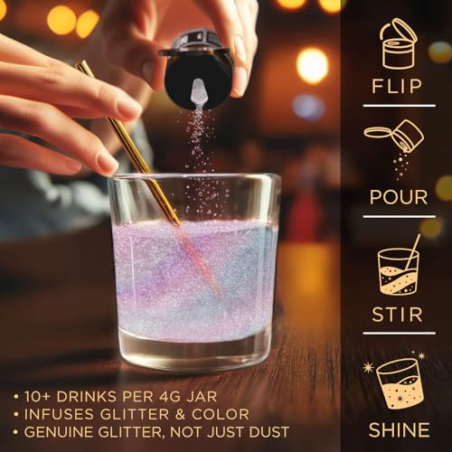 Bakell Brew Glitter Edible Drink Glitter Pump 1x 4g for Cocktails, Beer, & Beverages (Iridescent Pink) - Image 4