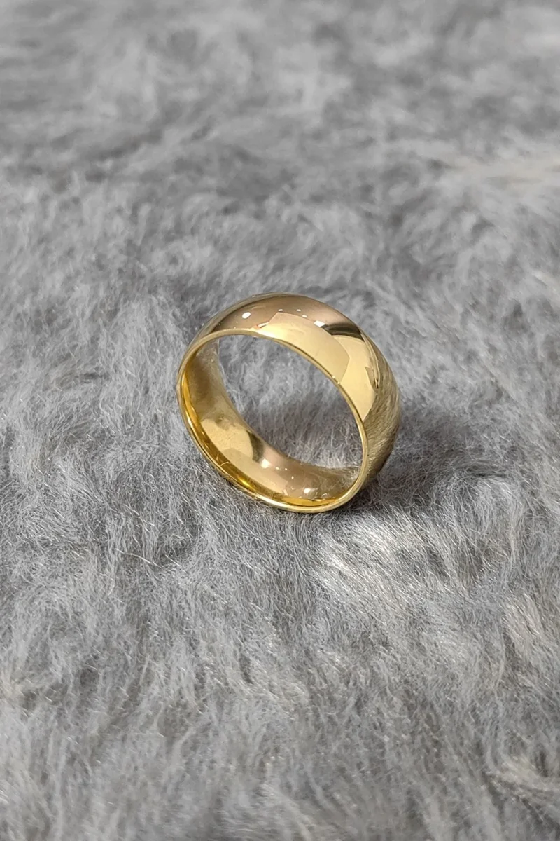 شافين Yellow Ipc Plated Women's Men's Steel Ring DC46