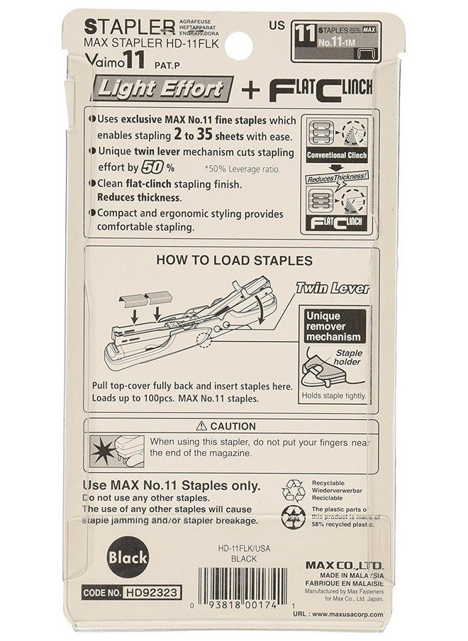 Max Vaimo Hd-11Flk Flat Clinch Stapler With 3 Boxes Staples (35 Sheets)  - Image 2