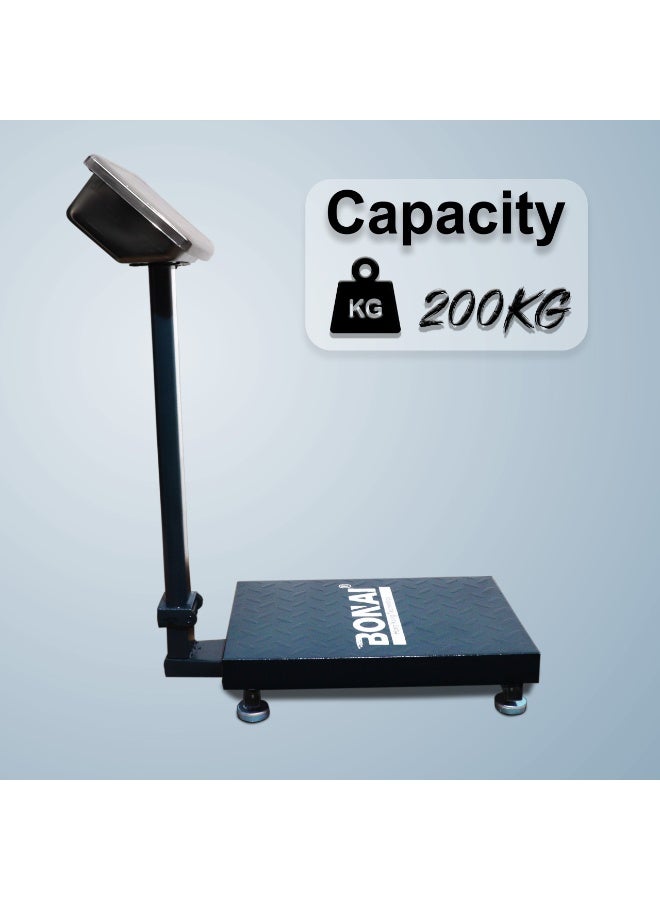 BONAI 200kg Digital Platform Weighing Scale with Price Computing LCD Display, AC/DC Rechargeable Battery, Accumulation Function, Heavy Duty Steel Platform for Retail Warehouse BN-HK135 - Image 3