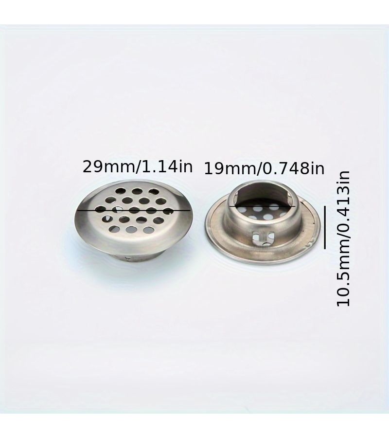 Flat 19mm Stainless Steel Round Ventilation Mesh Covers for Wardrobes 2pcs - Image 3