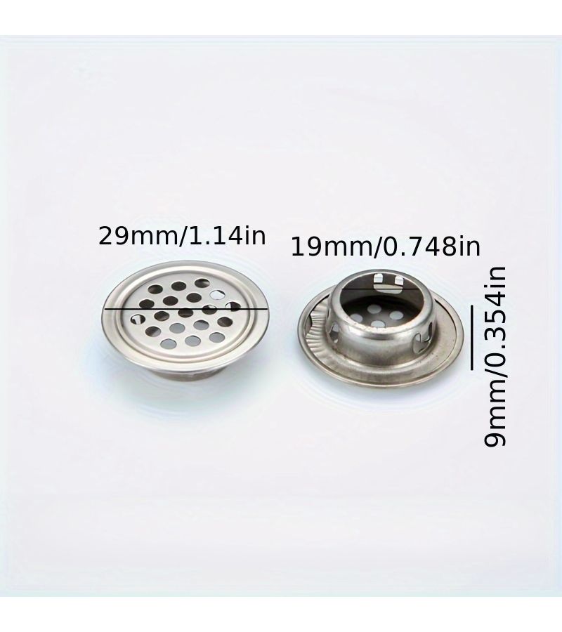 Flat 19mm Stainless Steel Round Ventilation Mesh Covers for Wardrobes 2pcs - Image 4