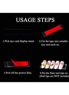 EBANKU EBANKU Acrylic Nail Display Stand Set, 50Pcs Acrylic Nails Holder Stand with 10M Double Sided Tape for Nails Walls, Magnetic Nail Practice Stand Manicure Tools  - Image 5