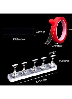 EBANKU EBANKU Acrylic Nail Display Stand Set, 50Pcs Acrylic Nails Holder Stand with 10M Double Sided Tape for Nails Walls, Magnetic Nail Practice Stand Manicure Tools  - Image 2