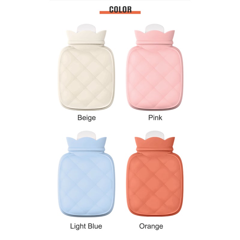 Hot Water Bag: Premium Silicone Material With Long-Lasting Heat Retention - Large Filler Hole Leak-Proof Design Soft Knit Cover for Pain Relief Menstrual Cramps Winter Sleep Warm Hands - Image 3