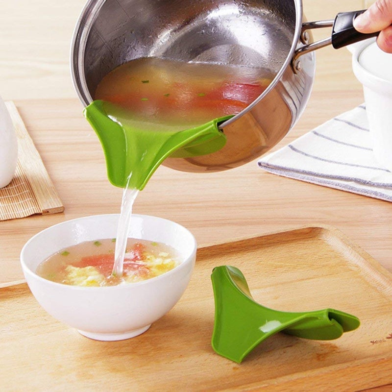 Sevia AntiSpill Funnel Silicone Slip On Pour Soup Spout for Pots PansBowls Jars Kitchen Tool Multicolor - Image 3