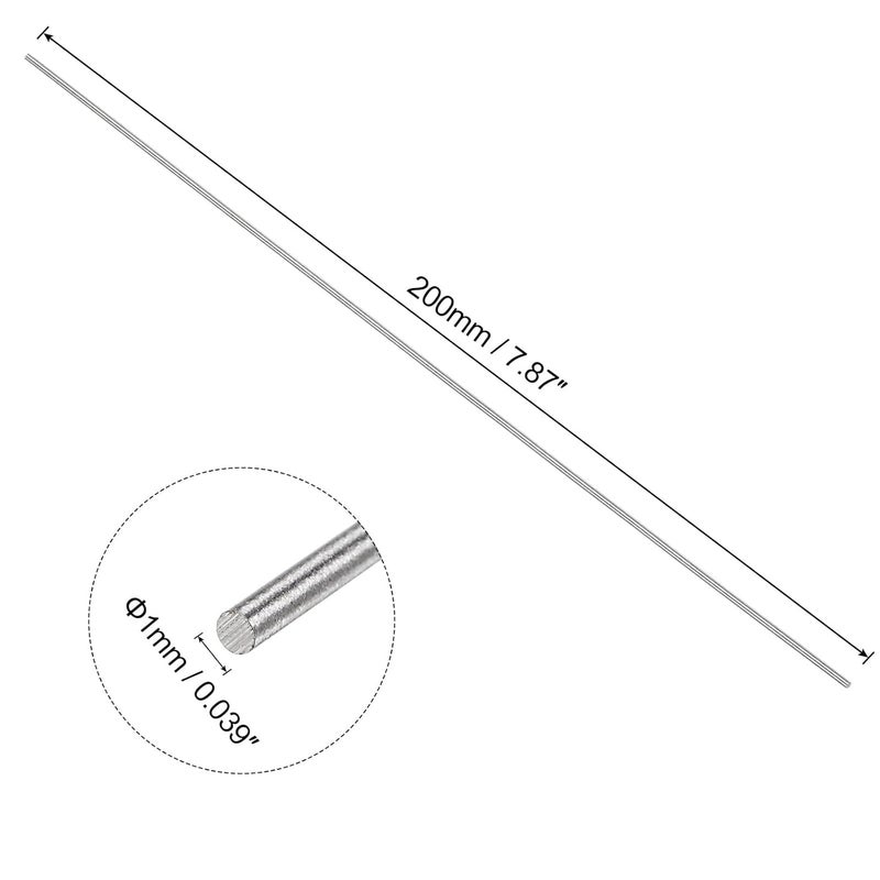 uxcell 5pcs Round Steel Metal Rods, 1mm x 200mm High Speed Steel (HSS) Lathe Bar Stock Tool, for Shaft Gear Drill Lathes Boring Machine Turning Miniature DIY Craft - Image 2