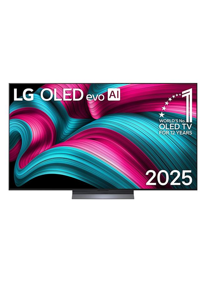 LG 55 Inch OLED evo AI C5 4K 120Hz Smart TV (UAE Version - 2025 Model TV), 55 Inch OLED TV With WebOS 25, Alpha 9 AI Processor 4K Gen 8, Dolby Vision/HDR10/HLG, α9 AI Sound Pro, Game Optimizer - OLED55C56LA OLED55C56LA Black - Image 1