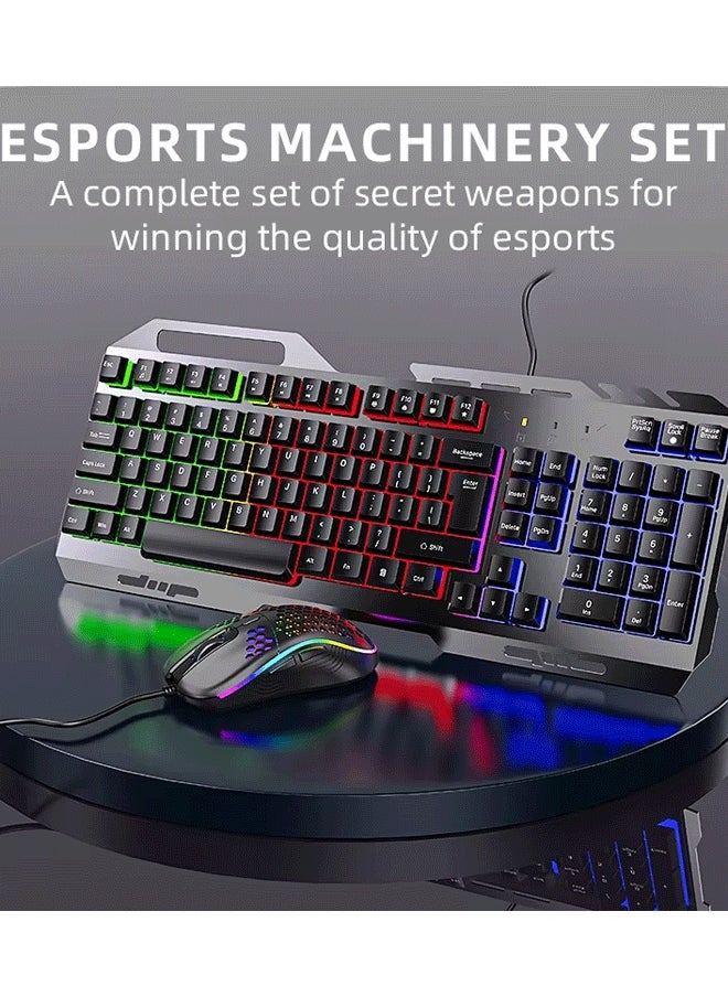 مجموعة لوحة مفاتيح وماوس للألعاب K320 الميكانيكية وماوس الألعاب G40U - إضاءة خلفية RGB، 6400 نقطة في البوصة، استجابة سريعة، مضادة للتداخل - لأجهزة الكمبيوتر والرياضات الإلكترونية