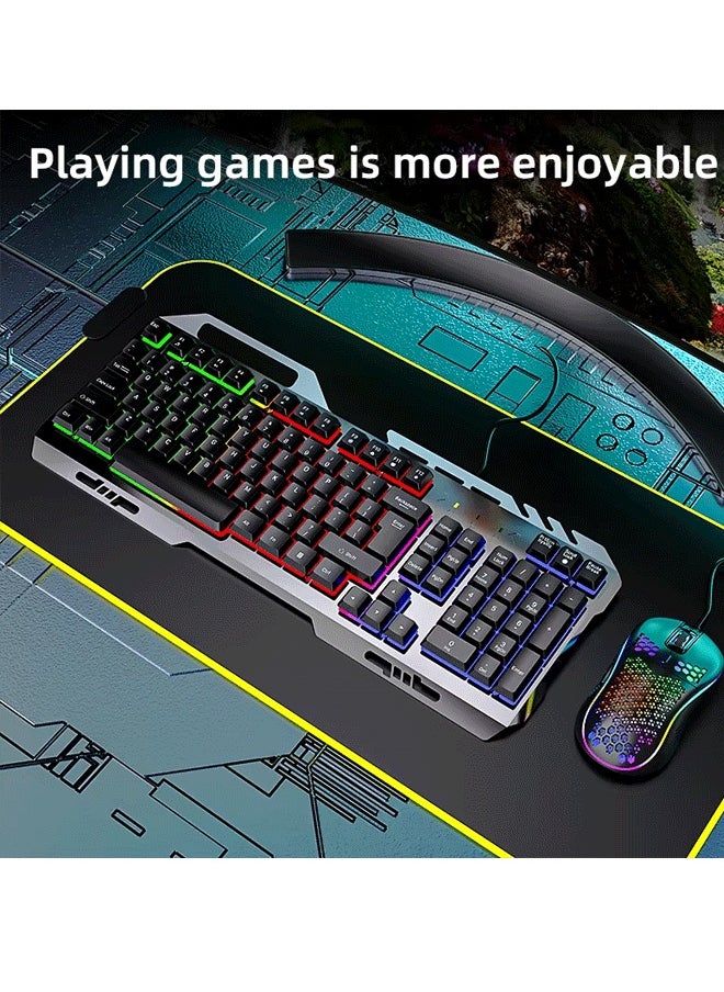 مجموعة لوحة مفاتيح وماوس للألعاب K320 الميكانيكية وماوس الألعاب G40U - إضاءة خلفية RGB، 6400 نقطة في البوصة، استجابة سريعة، مضادة للتداخل - لأجهزة الكمبيوتر والرياضات الإلكترونية