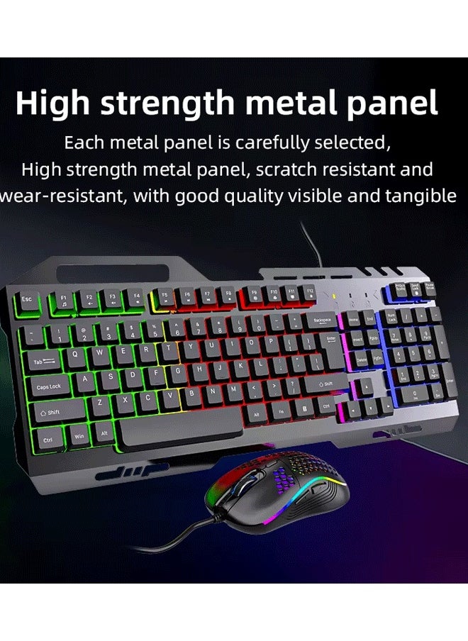 مجموعة لوحة مفاتيح وماوس للألعاب K320 الميكانيكية وماوس الألعاب G40U - إضاءة خلفية RGB، 6400 نقطة في البوصة، استجابة سريعة، مضادة للتداخل - لأجهزة الكمبيوتر والرياضات الإلكترونية