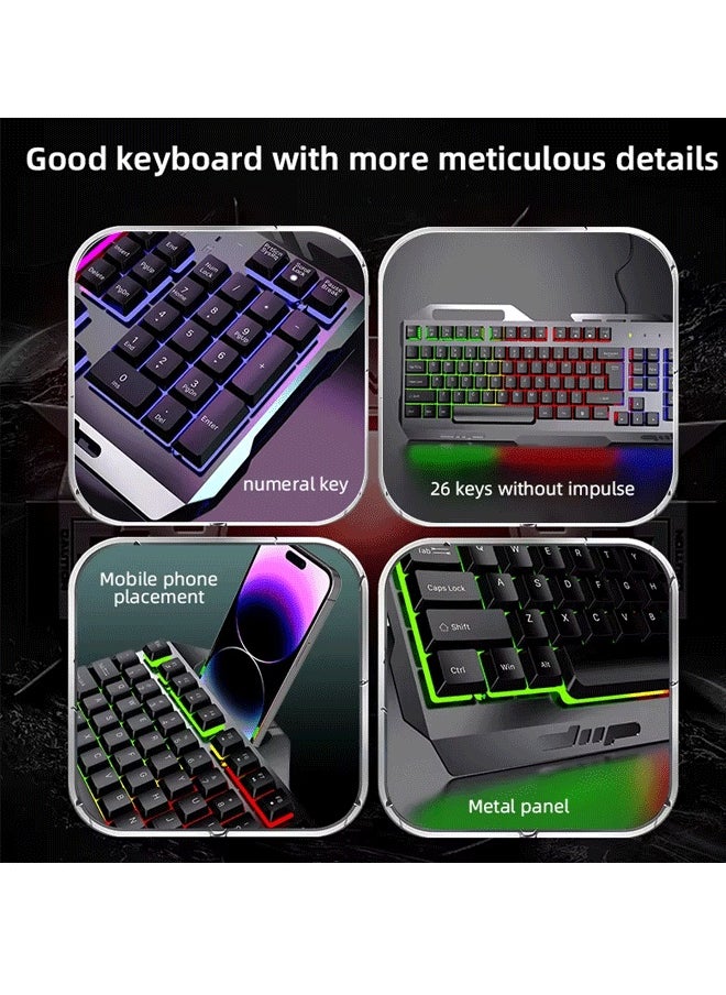 مجموعة لوحة مفاتيح وماوس للألعاب K320 الميكانيكية وماوس الألعاب G40U - إضاءة خلفية RGB، 6400 نقطة في البوصة، استجابة سريعة، مضادة للتداخل - لأجهزة الكمبيوتر والرياضات الإلكترونية