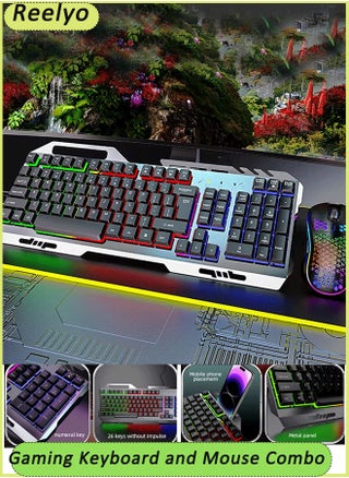 مجموعة لوحة مفاتيح وماوس للألعاب K320 الميكانيكية وماوس الألعاب G40U - إضاءة خلفية RGB، 6400 نقطة في البوصة، استجابة سريعة، مضادة للتداخل - لأجهزة الكمبيوتر والرياضات الإلكترونية - pzsku/Z5DFBB54FDED87A9CBC89Z/45/1747106583/e4dfac60-f2c3-41a6-9054-9e4686077e27