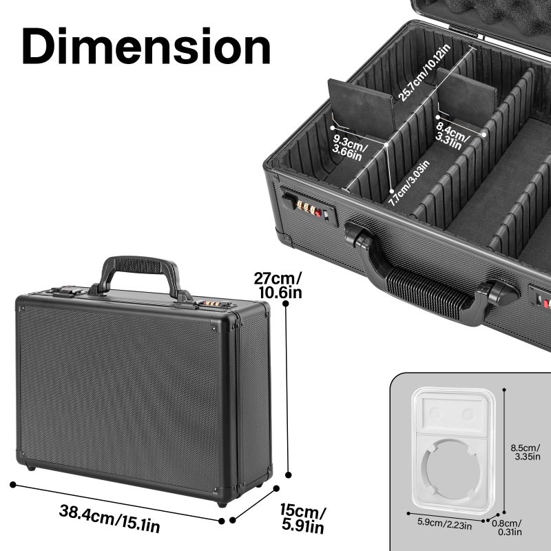LOCKCURX Coin Storage Box - Holds 120 NGC/PCGS Slabs, Combination Lock Secure Coin Case, Ideal for Storage, Transport & Organization of Valuable Coin Collection Supplies, Black - Image 4