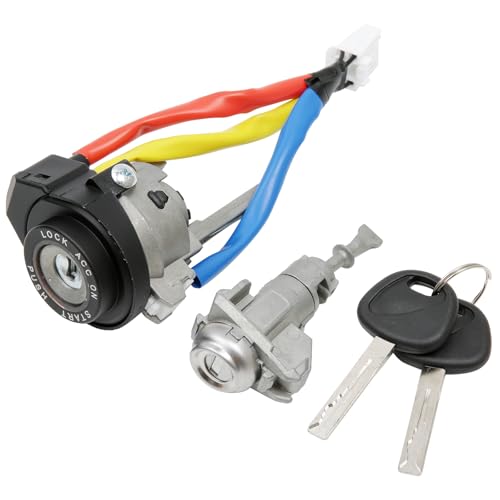 AA Ignition Ignition Lock Cylinder Switch Assembly Replacement by AA Ignition - Left Driver Side - Replaces Parts 81900-1WK00, 81970-2TA00 - Compatible with Kia Vehicles - 2014-2018 Optima, 2013-2017 Rio - Image 1