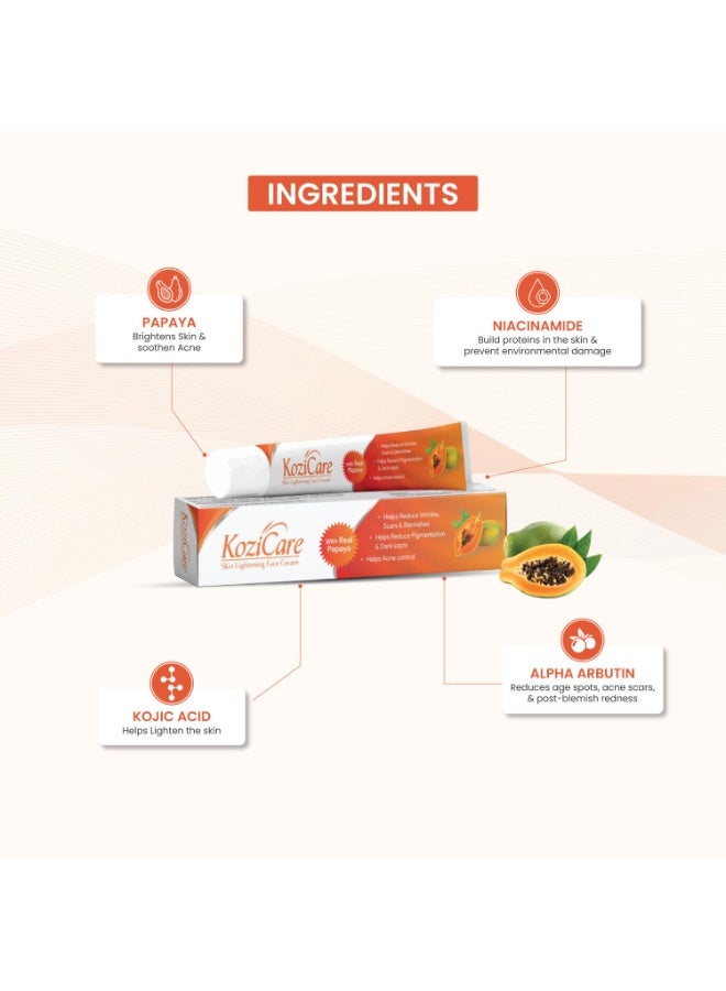 Kozicare Skin lightening face Cream with real Papaya 15g*2 - Image 3