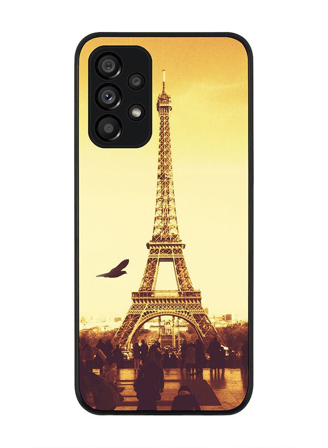 Stylizedd Rugged Black edge case for Samsung Galaxy A23 (LTE/4G) Slim fit Soft Case Flexible Rubber Edges Anti Drop TPU Gel Thin Cover - Paris - Eiffel Tower - Image 1