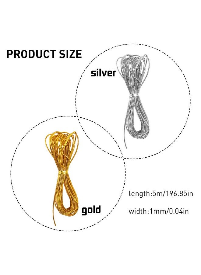Sliverdew 4 Pieces 5M Hair Strings For Braids Hair Accessory String Hair Wrap String Dreadlock Braiding Rope Silver Gold Braiding Hair Deco Styling Hair Braiding String For Hair Braiding Twist Gift Hang Tags - Image 3