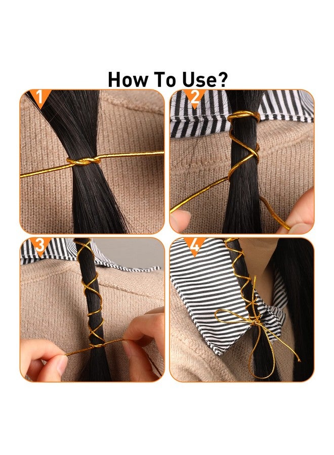 Sliverdew 4 Pieces 5M Hair Strings For Braids Hair Accessory String Hair Wrap String Dreadlock Braiding Rope Silver Gold Braiding Hair Deco Styling Hair Braiding String For Hair Braiding Twist Gift Hang Tags - Image 4